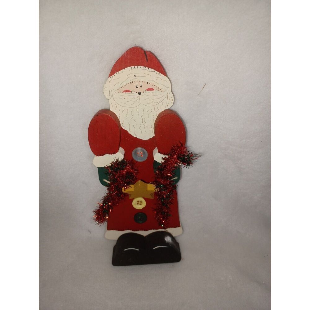 Vintage  Wood‎ Santa.